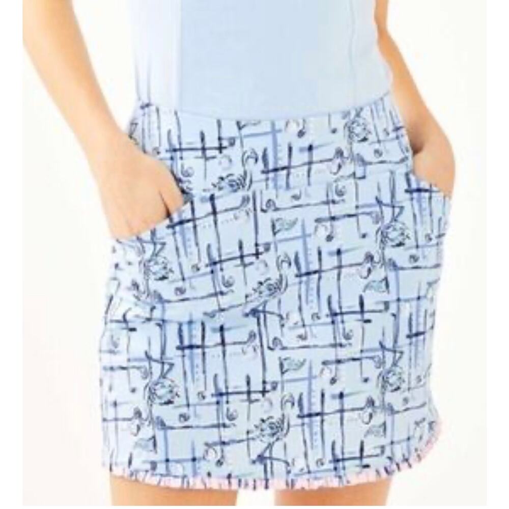 Lilly Pulitzer Luxletic Talk Birdie To Me Flamingo Golf Club Skort Size 0
